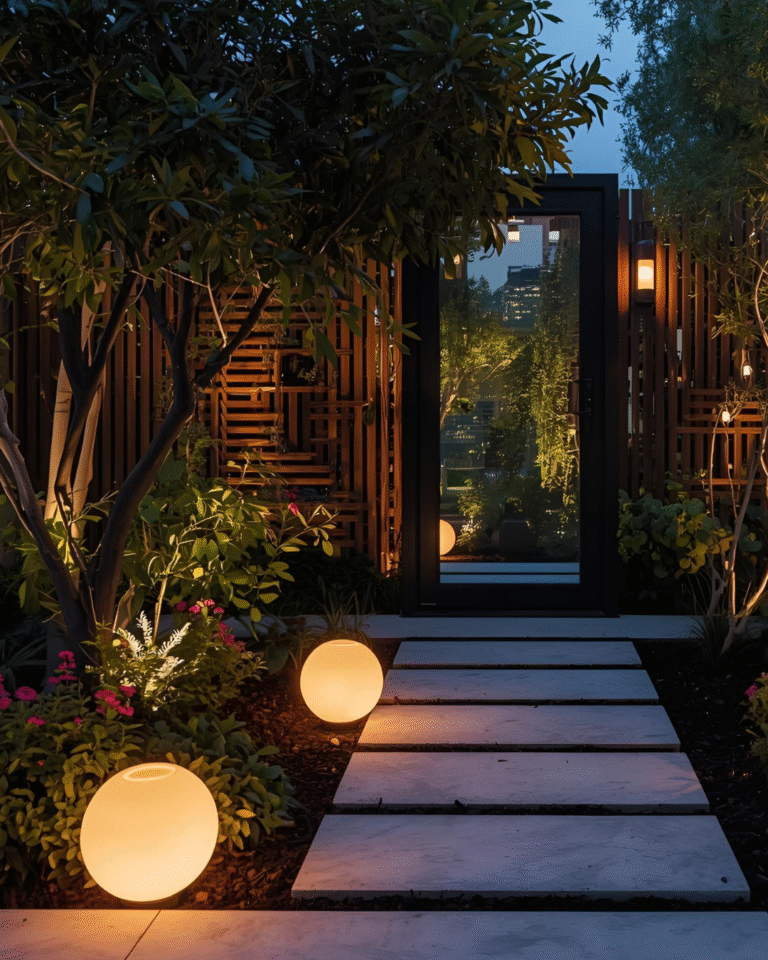 A Brighton pathway illuminated with attractive garden lighting