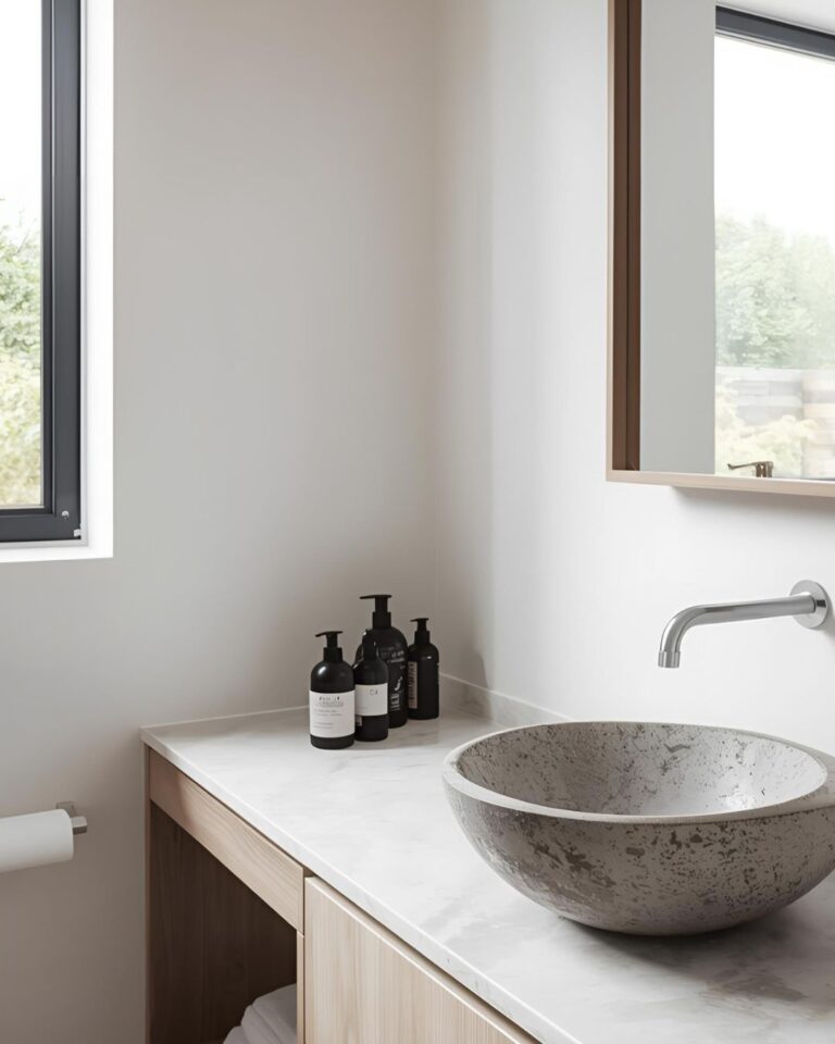stone sink in Brighton bathroom